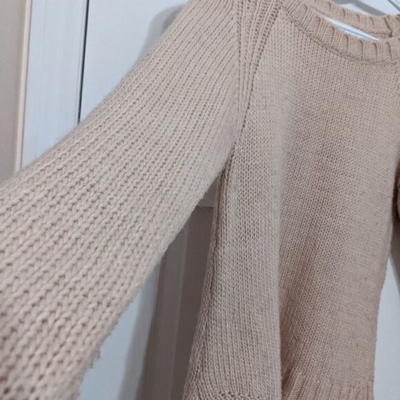 ZARA sweater Knit blush pink wool crewneck sweater size Medium @W - Picture 5 of 6